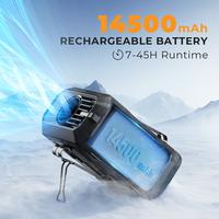 FrSara Waist Fan, 14500mAh PowerBank, Portable Rechargeable Fan,  45H Runtime, 10-Speed ​​Personal Fan w/Lanyard, Flash L...