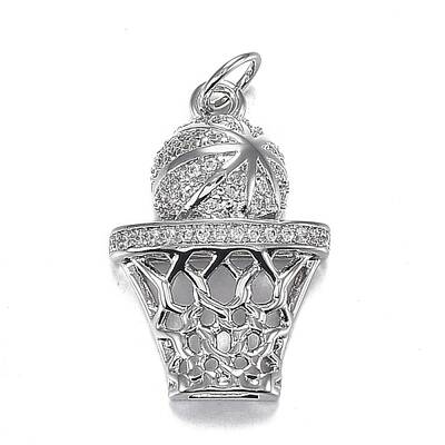 Brass Micro Clear Cubic Zirconia Pendants