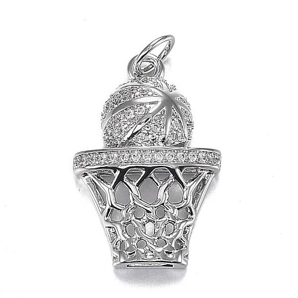 Brass Micro Clear Cubic Zirconia Pendants