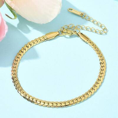 304 Stainless Steel Snake Chain Bracelets for Women