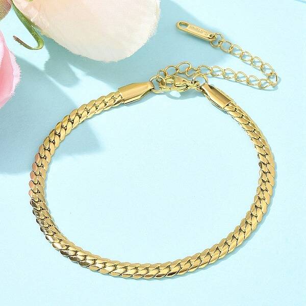 304 Stainless Steel Snake Chain Bracelets for Women