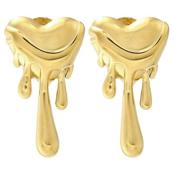 Ion Plating(IP) 304 Stainless Steel Heart Stud Earrings