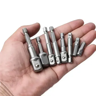 Drill Socket Adapter Set, Hex Shank Extension for Impact Drivers, 1/2'' 3/8'' 1/4'' Square Bit Adapter Set, Power Tool Access...