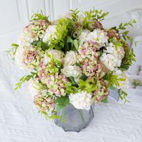 Artificial Hydrangea without Vase, 2 Counts Faux Hydrangea Flower, Decorative Flower for Home Party Wedding Anniversary Festi...
