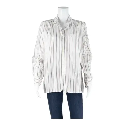 DEL MOD Womens Printed Shirt White Long Sleeve Fair Isle L