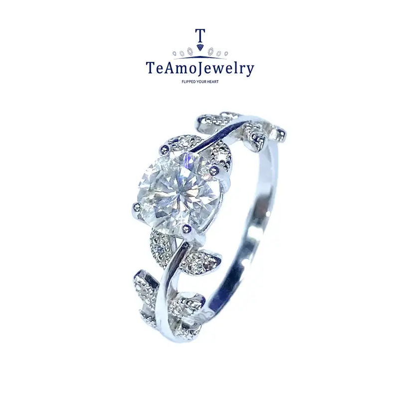 【Buy 1 get 1 Bracelet】【RM-217】Laurel Goddess Silver 925 Moissanite Ring, Plum blossom cutting, Fashion Accessories fo...