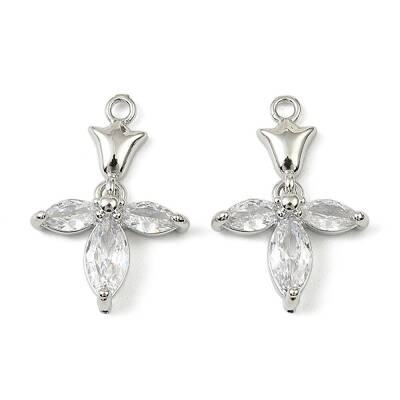 Brass Micro Pave Cubic Zirconia Pendants