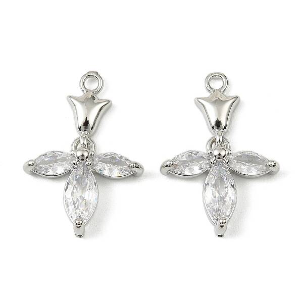 Brass Micro Pave Cubic Zirconia Pendants