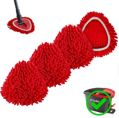 Chenille Duster Replacement Heads for O-Cedar 2025 Unique Design Heads Turn Mop into Long-Handle Duster Dry Cleaning Trap Buc...