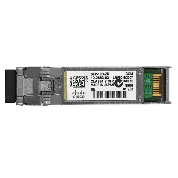 10-2683-03 Cisco 10Gb/s 10GBase-ZR Single-Mode Fibre 1550nm 80km Duplex LC Connector SFP+ Transceiver Module