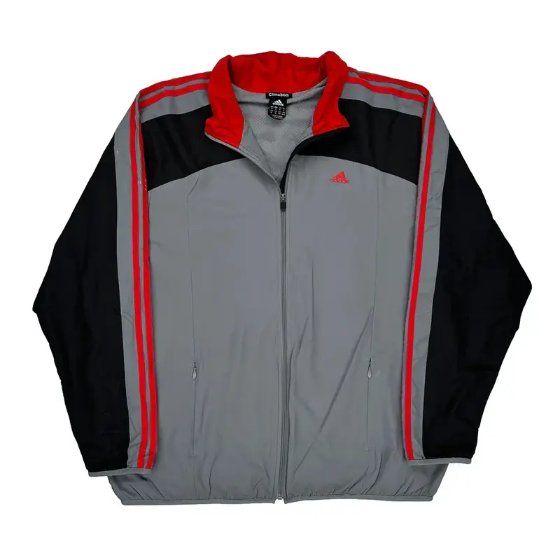 Adidas Track Jacket - XL Grey Polyester