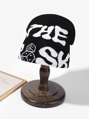 Summer 2024 Letter Pattern Beanie Hat for Fall & Winter, Casual Winter Outdoor Sports Hat for Men & Women, Hip Hop Style Warm...