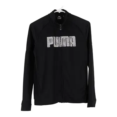 Age 13-14 Puma Spellout Track Jacket - Large Black Polyester