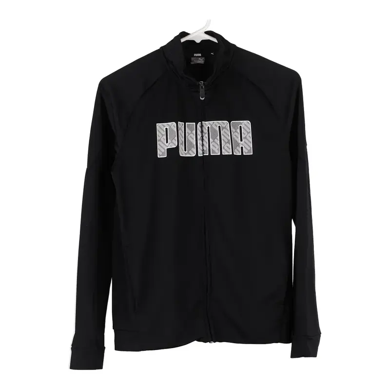 Age 13-14 Puma Spellout Track Jacket - Large Black Polyester