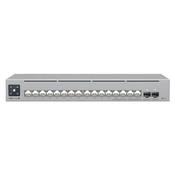 USW-PRO-MAX-16-POE-180W Ubiquiti 16-Port, Layer 3 Etherlighting Switch with 2.5 GbE, PoE++ Output, and Versatile Mounting Opt...