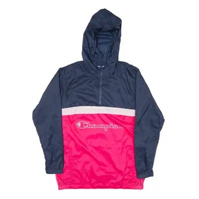 CHAMPION Anorak Jacket Pink Nylon Colourblock Girls L