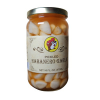 Buc-ee's 16oz Jar of Habanero Pickled Garlic- Popular Spicy Pickled Vegetable Snack of Fresh Marinated Garlic Cloves, Salty a...