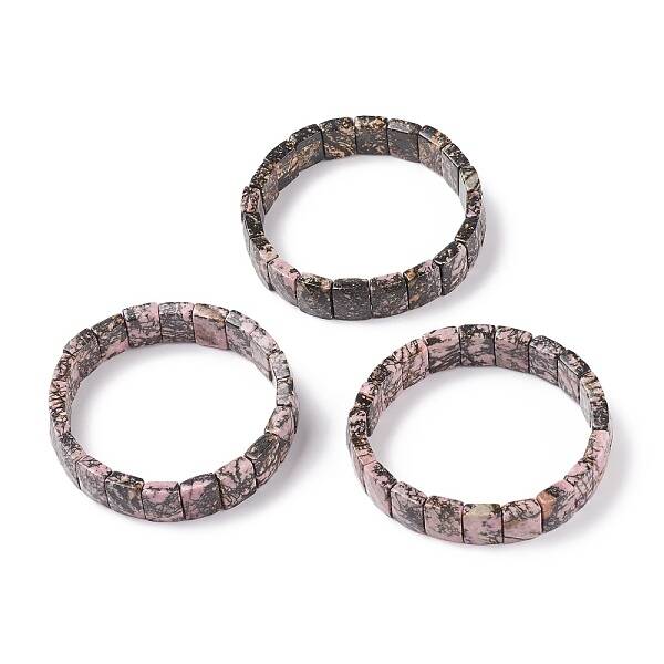 Natural  Rhodonitee Stretch Bracelets