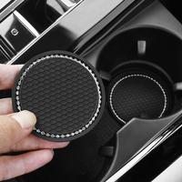 Rhinestone Decorative Car Cup Holder Coaster for Fall Gift, Anti-slip Car Cup Holder Pad, Car Interior Accessories for Women ...