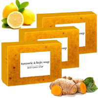 Summer Turmeric & Kojic Soap, Natural Handmade Bath Soap, Exfoliating Soap for Body Wash, Body Care Product for Women & Men, ...