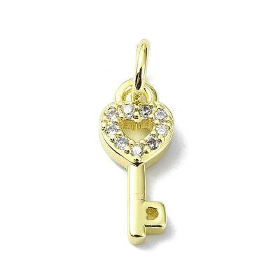 Brass Micro Pave Claer Cubic Zirconia Charms