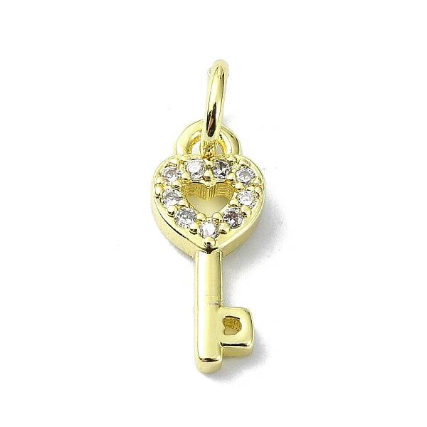 Brass Micro Pave Claer Cubic Zirconia Charms