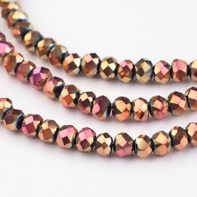 Electroplate Glass Beads Strands