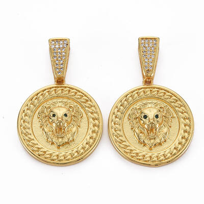 Brass Micro Pave Cubic Zirconia Pendants