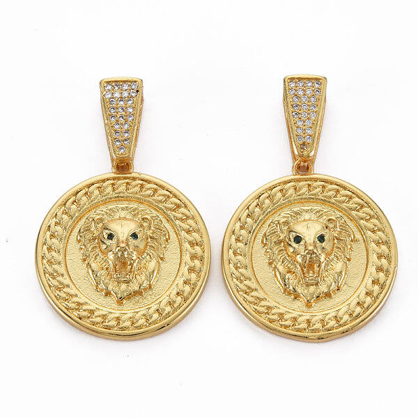 Brass Micro Pave Cubic Zirconia Pendants