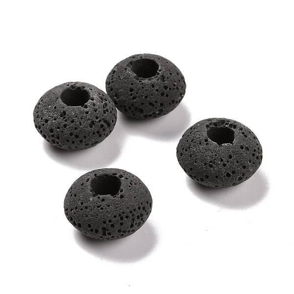Natural Lava Rock European Beads