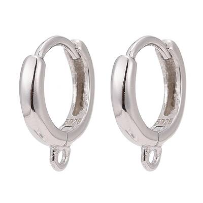 Anti-Tarnish Rhodium Plated 925 Sterling Silver Hoop Earrings