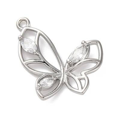 Brass Micro Pave Cubic Zirconia Pendants