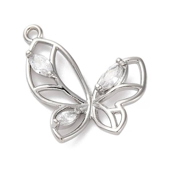 Brass Micro Pave Cubic Zirconia Pendants