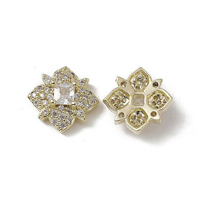 Brass Pave Clear Cubic Zirconia Nail Art Decoration