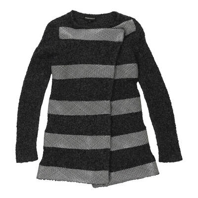 Emporio Armani Striped Cardigan - Medium Grey Wool Blend