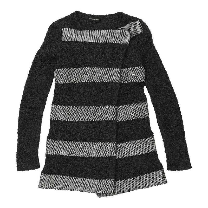 Emporio Armani Striped Cardigan - Medium Grey Wool Blend