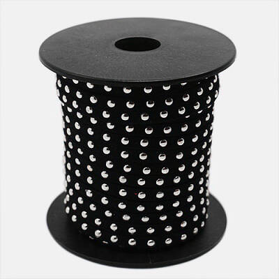 Silver Aluminum Studded Faux Suede Cord