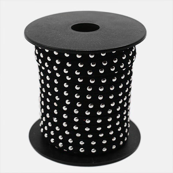 Silver Aluminum Studded Faux Suede Cord
