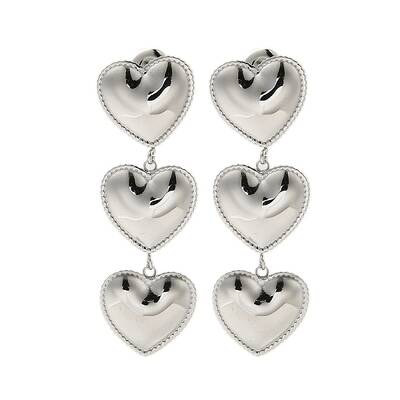 304 Stainless Steel Heart Dangle Stud Earrings for Women