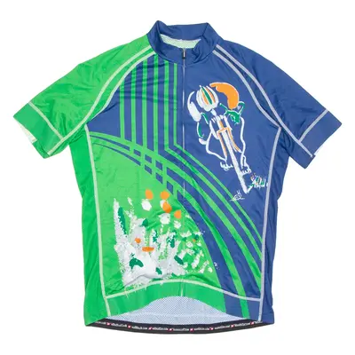 Cycling Mens Jersey Green Full Zip XL