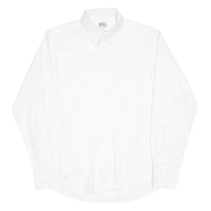 LEE COOPER Regular Fit Mens Plain Shirt White Long Sleeve L