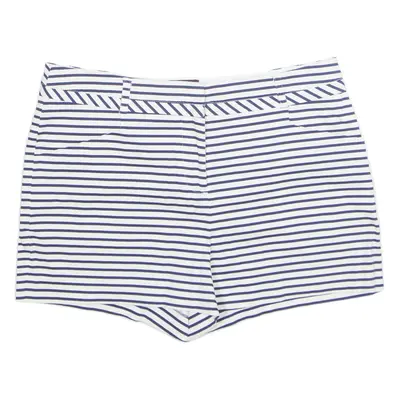 OASIS Womens Casual Shorts White Striped UK 10 W30