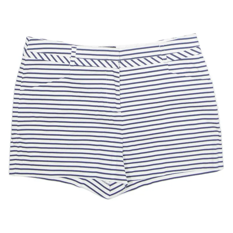 OASIS Womens Casual Shorts White Striped UK 10 W30