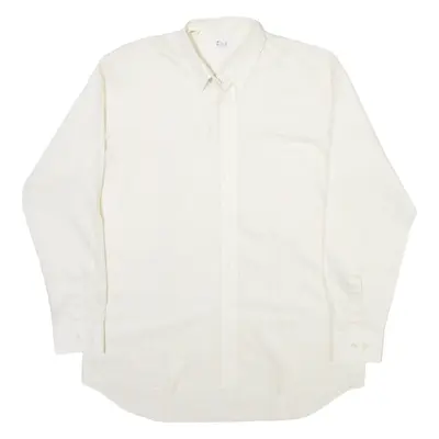 KAUF Mens Shirt Cream Striped Long Sleeve L