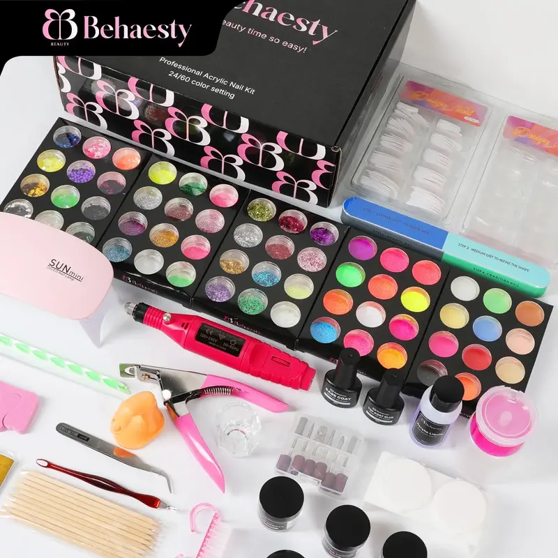 Professional Beginner Acrylic Nail Kit Wih Everything Nail Art Gift Cutics Comfort Manicure ginger brand nails