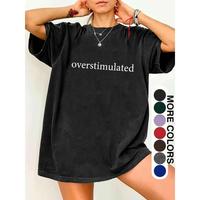 Unisex Graphic Tee, Casual Letter Print Drop Shoulder Half Sleeve Round Neck T-Shirt , Graphic Tees Women, Fashion Women's To...