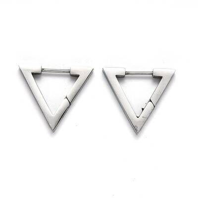 Tarnish Resistant 304 Stainless Steel Triangle Huggie Hoop Earrings