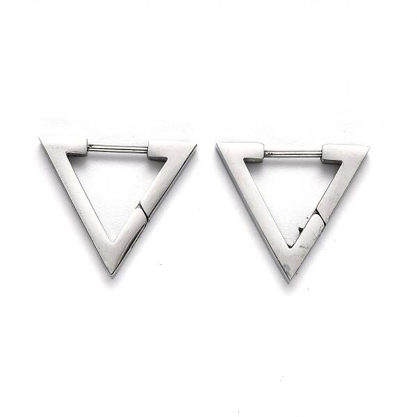 Tarnish Resistant 304 Stainless Steel Triangle Huggie Hoop Earrings