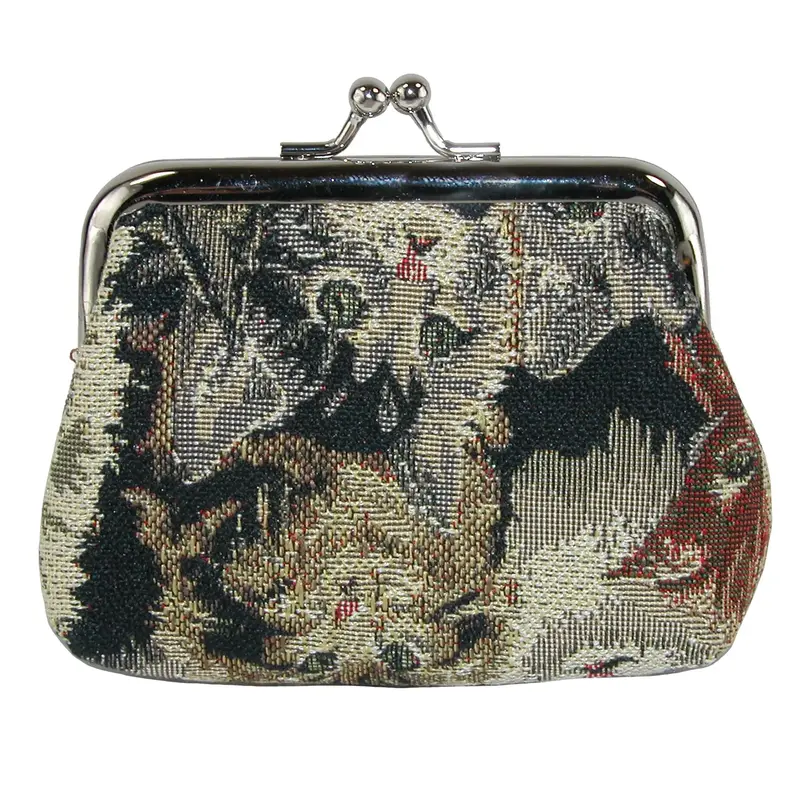 CTM Women's Cat Print Tapestry Coin Purse Wallet