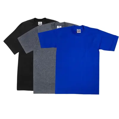 PROCLUB 3 Pack Short Sleeve Heavyweight T Shirt Crewneck